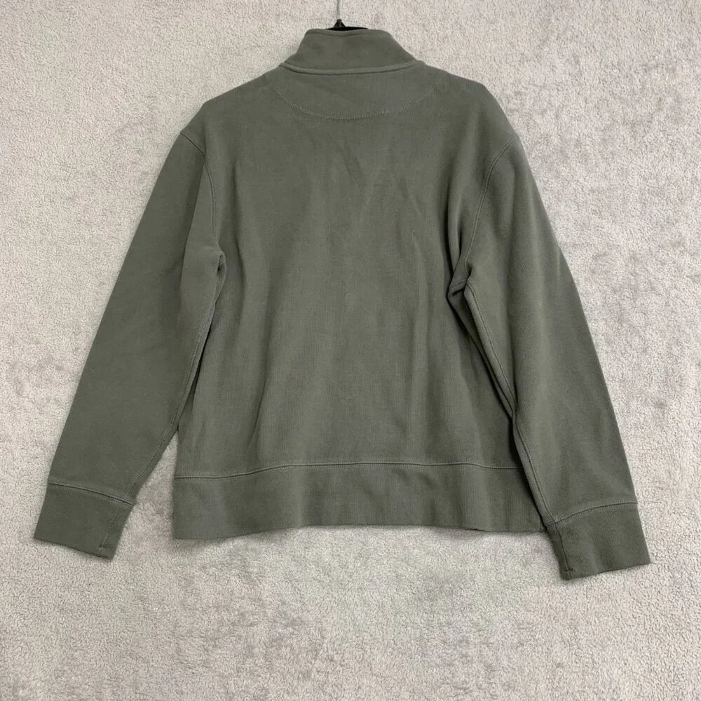 Banana Republic Men's L Olive Green Half-Zip Pullover Sweatshirt Cotton G1938